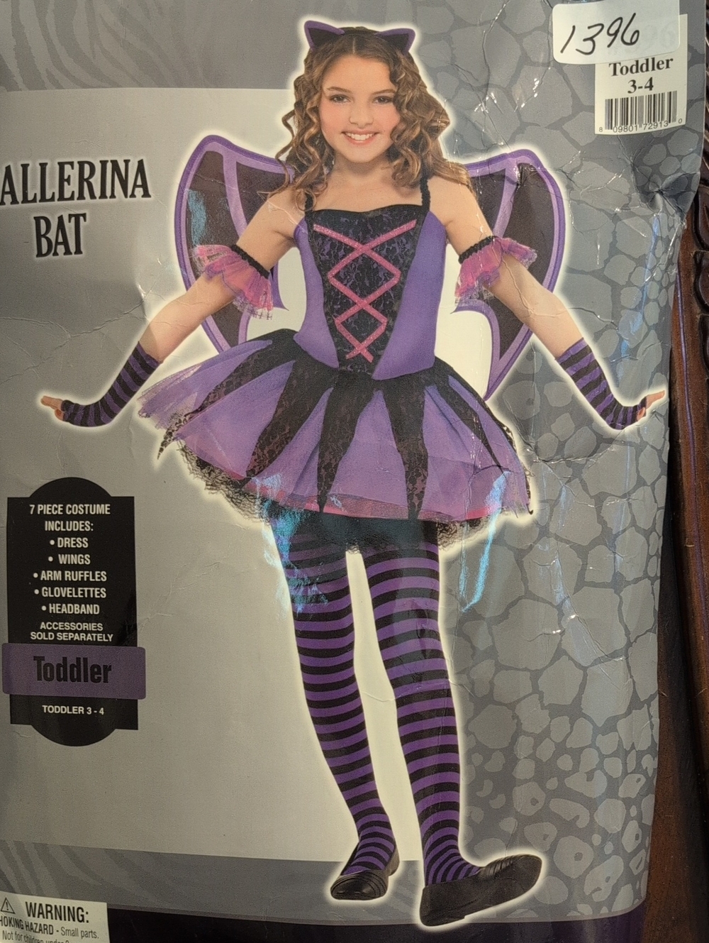 Ballerina Bat Toddler Costume - Purple and Black